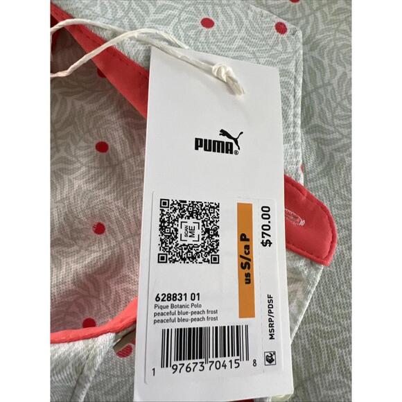 Puma Pique Botanic Golf Polo PEACEFUL BLUE-PEACH FROST S 628831 - Picture 8 of 8